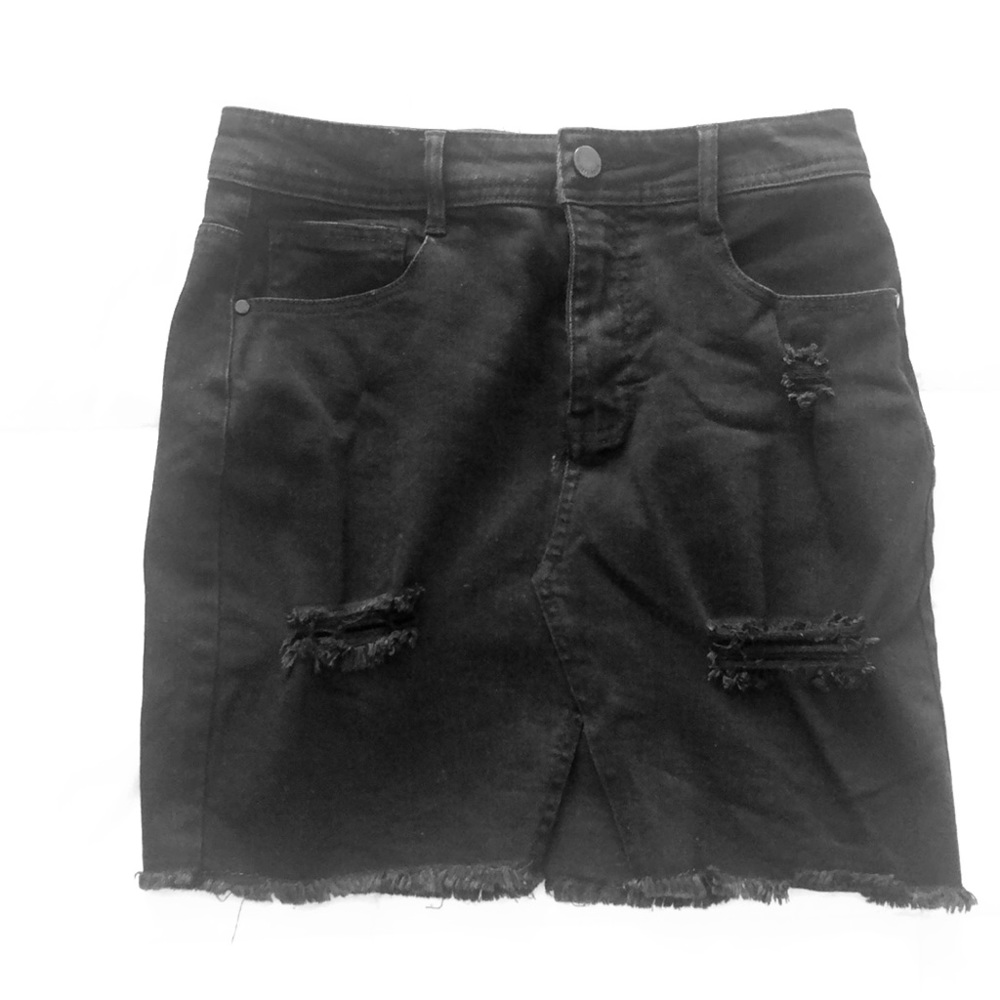 Black jeans skirt